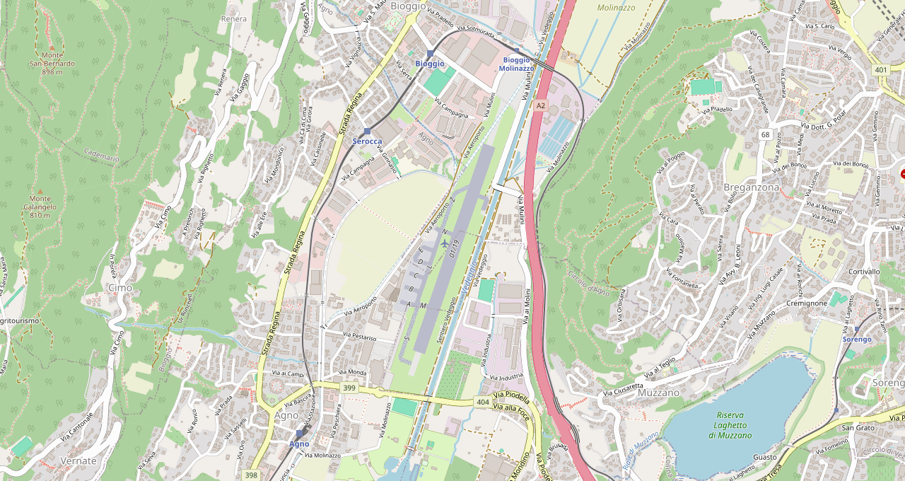 Mappa della sede di Air Dynamic all'aeroporto di Lugano
